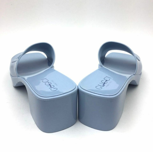 GUCCI Rubber Logo Platform Slide Sandal sz 6 - Picture 6 of 13
